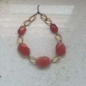 Vintage Elegant Gold and Deep Peach Women's Necklace